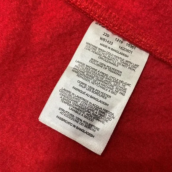 ATHLETA Full Zip Up Sleeveless Mock Neck Red Fleece Vest Youth Size Medium
